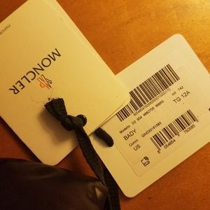 Authentic Bady Moncler Puffer Size 12A